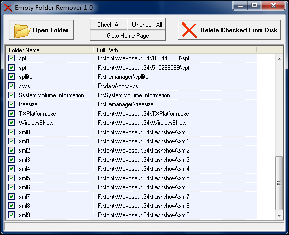 FMS Empty Folder Remover screen shot